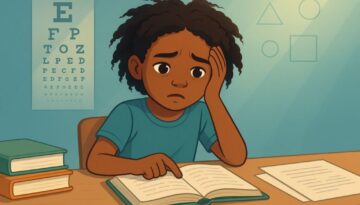 Bright child struggling with reading despite tutoring, illustrating the need for vision therapy evaluation to address underlying visual processing issues