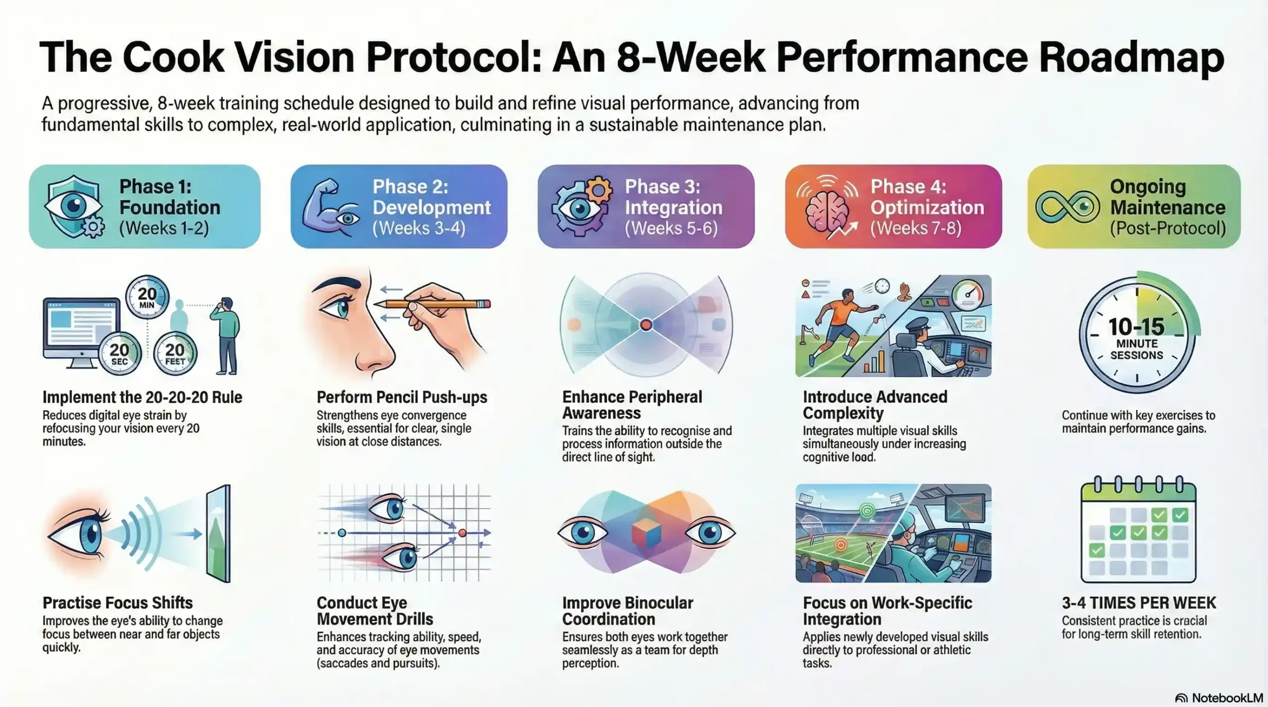 8-Week Visual Focus Training Roadmap for Productivity and Focus.